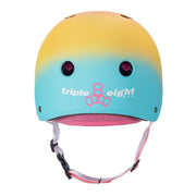Triple 8 Certified Sweatsaver Skate Helmet Shaved Ice Pastel Ombre Pink, Blue, Yellow - Lucky Skates