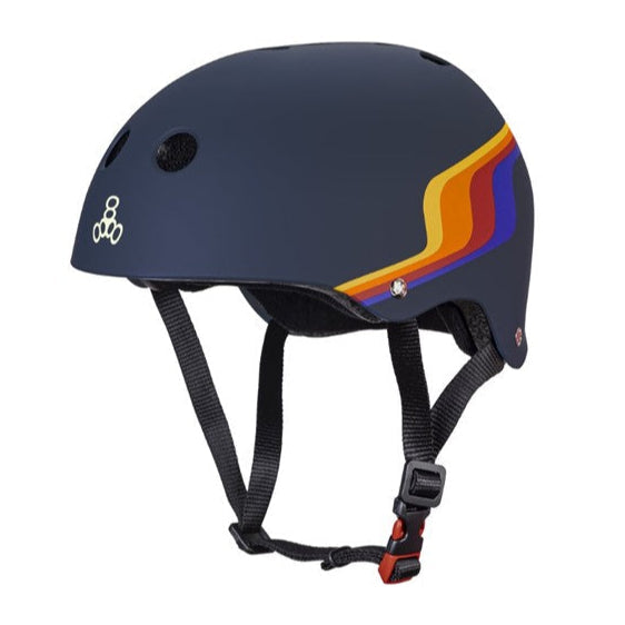 Triple 8 Certified Sweatsaver Skate Helmet Pacific Beach Blue - Lucky Skates