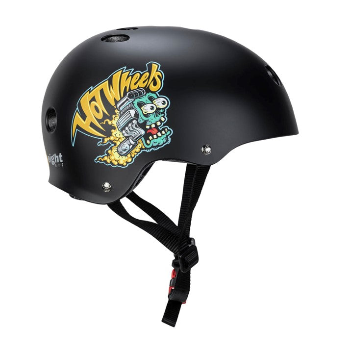 Triple 8 Certified Sweatsaver Skate Helmet Hot Wheels Black Matte - Lucky Skates