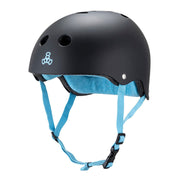 Triple 8 Certified Sweatsaver Skate Helmet Skate Like A Girl Black Matte Blue - Lucky Skates
