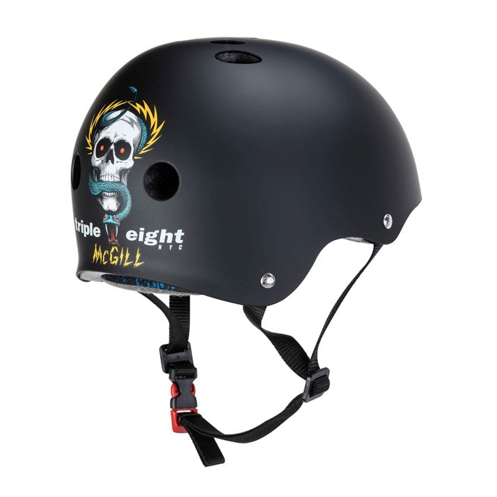Triple 8 Certified Sweatsaver Skate Helmet Mike McGill Black Matte - Lucky Skates