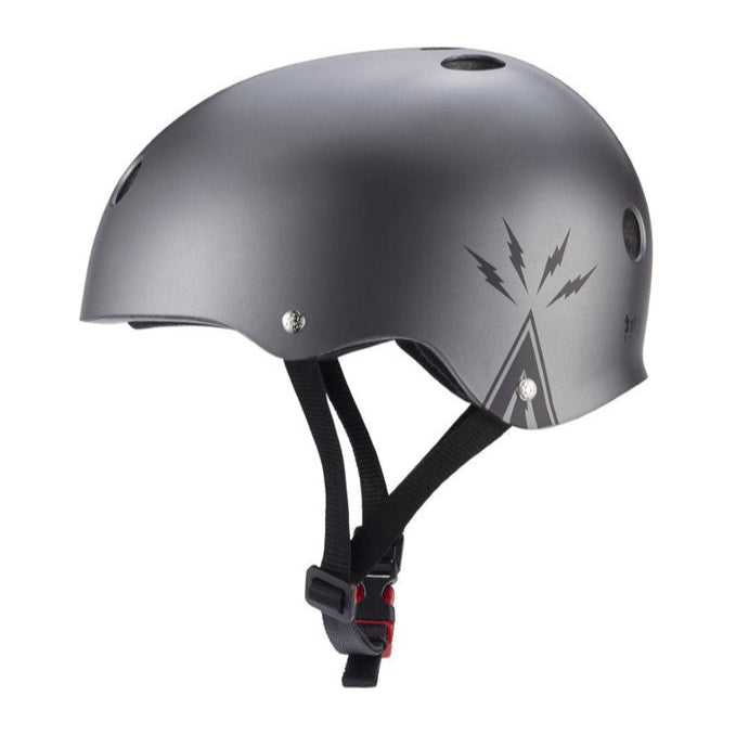Triple 8 Certified Sweatsaver Skate Helmet Mike Vallely Silver Matte - Lucky Skates