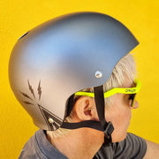 Triple 8 Certified Sweatsaver Skate Helmet Mike Vallely Silver Matte - Lucky Skates