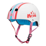 Moxi Skates Certified Sweatsaver Skate Helmet Stripey White Matte - Lucky Skates