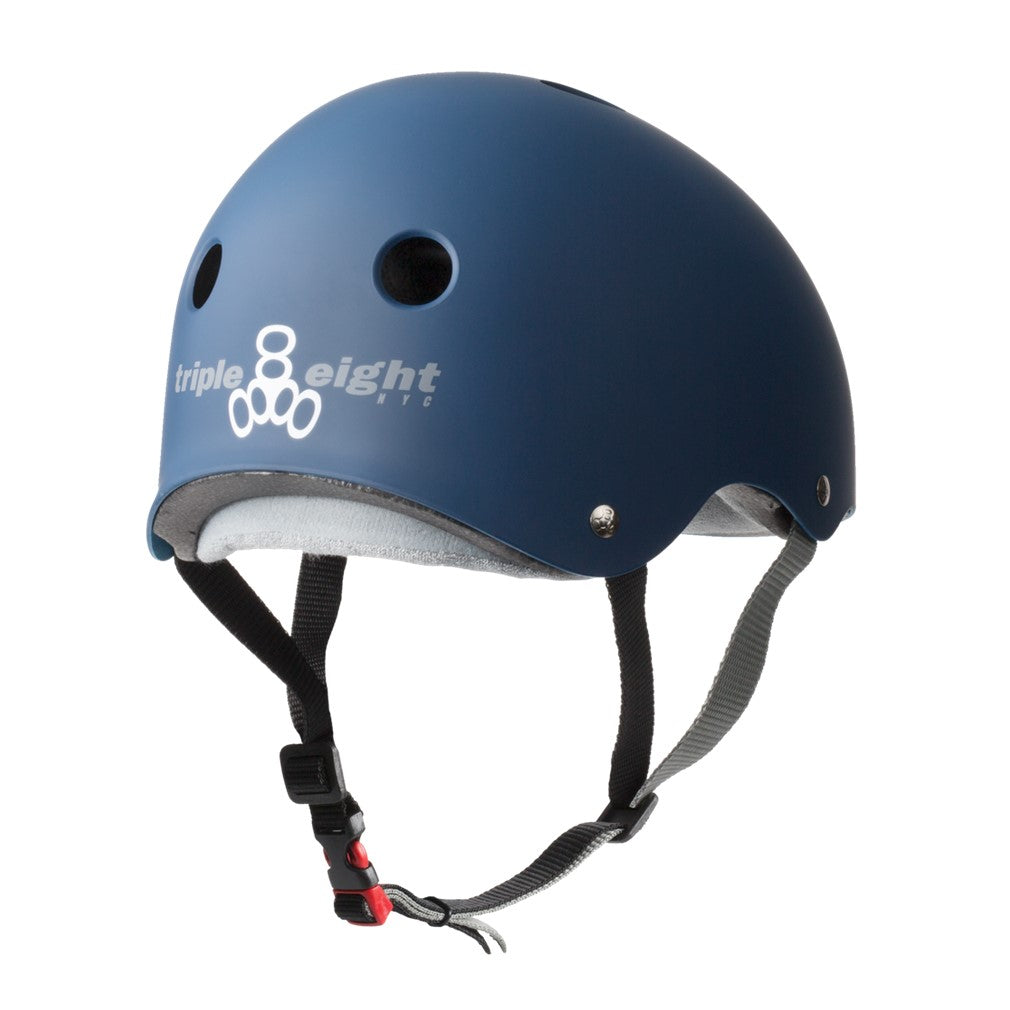 Triple 8 Certified Sweatsaver Skate Helmet Navy Blue - Lucky Skates