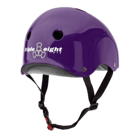 Triple 8 Certified Sweatsaver Skate Helmet Purple Gloss - Lucky Skates