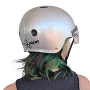 Triple 8 The Visor Certified Sweatsaver Roller Derby Skate Helmet Silver Glitter - Lucky Skates