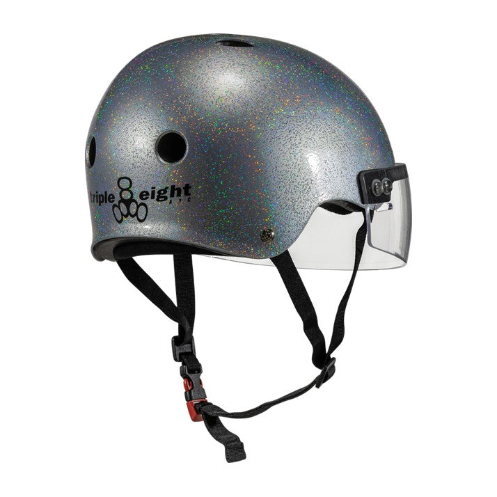 Triple 8 The Visor Skate Helmet Silver Glitter - Lucky Skates