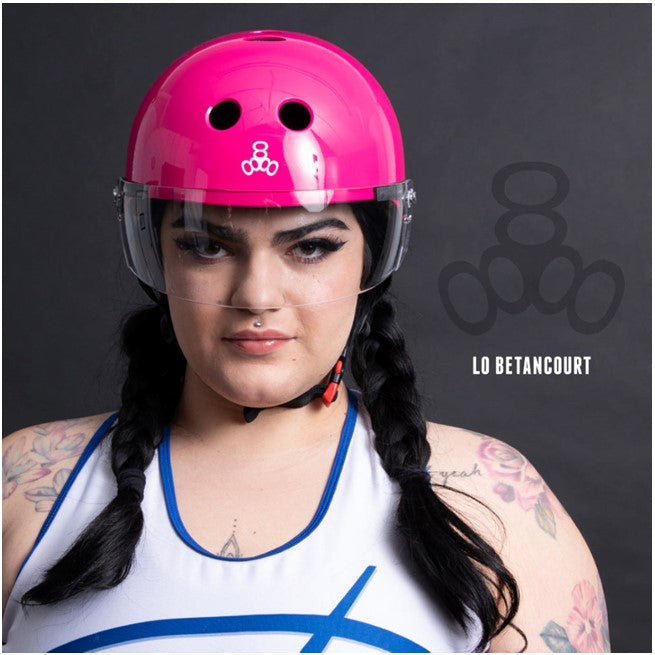 Triple 8 The Visor Skate Helmet Pink Gloss - Lucky Skates
