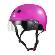 Triple 8 The Visor Skate Helmet Pink Gloss Certified Sweatsaver - Lucky Skates