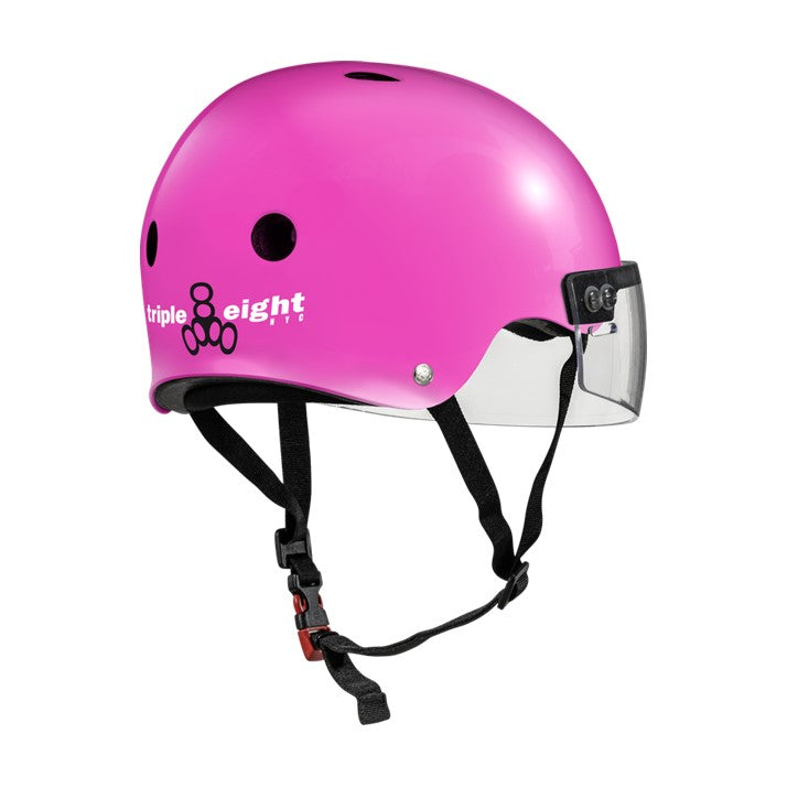 Triple 8 The Visor Skate Helmet Pink Gloss - Lucky Skates