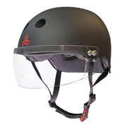 Triple 8 The Visor Roller Derby Skate Helmet Matte Black Rubber - Lucky Skates