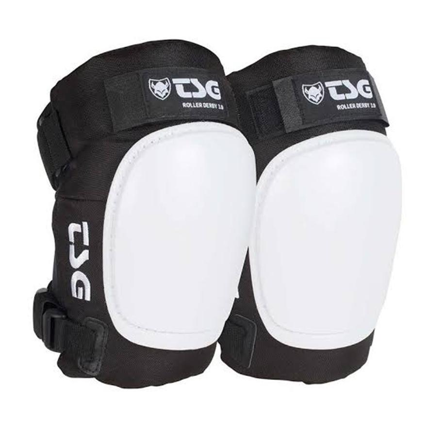 TSG Roller Derby 3.0 White Knee Pads - Lucky Skates