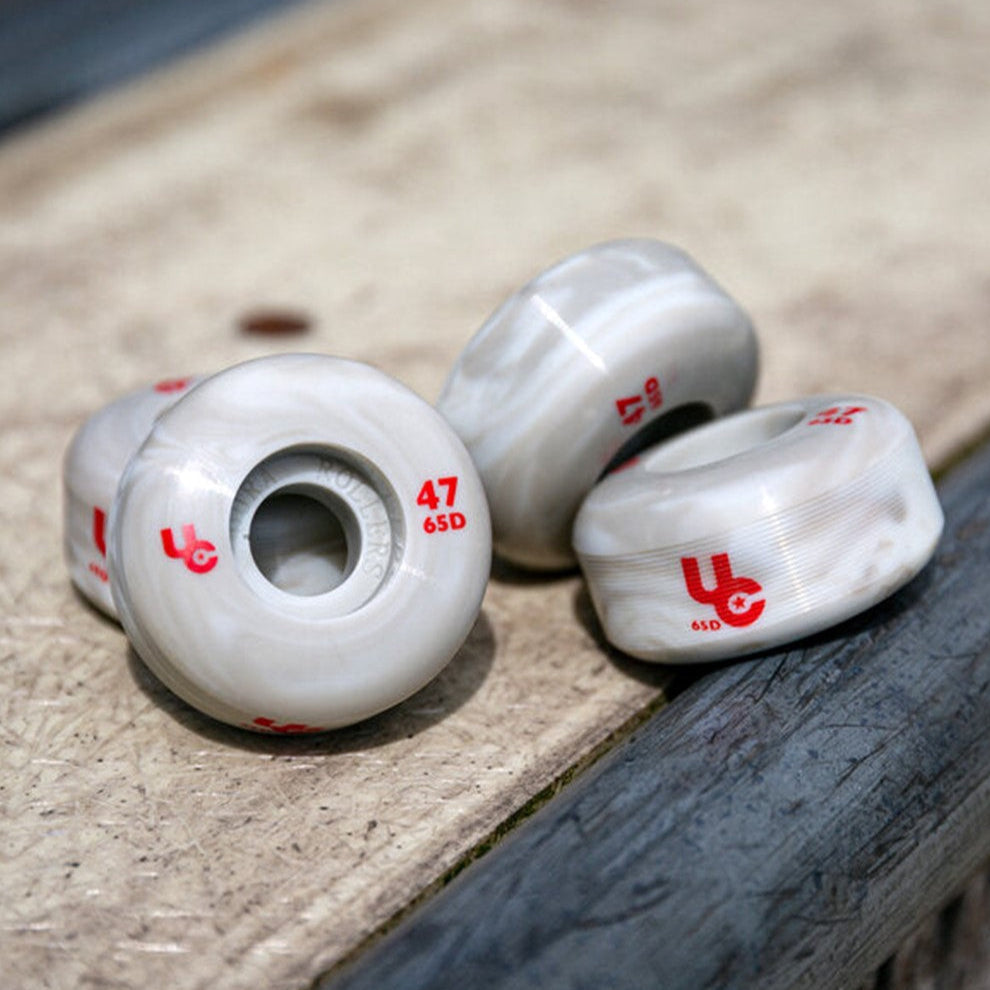Undercover Anti-Rocker Aggressive  Inline Wheels White Cream Marble 47mm 65D 4 Pack - Lucky Skates
