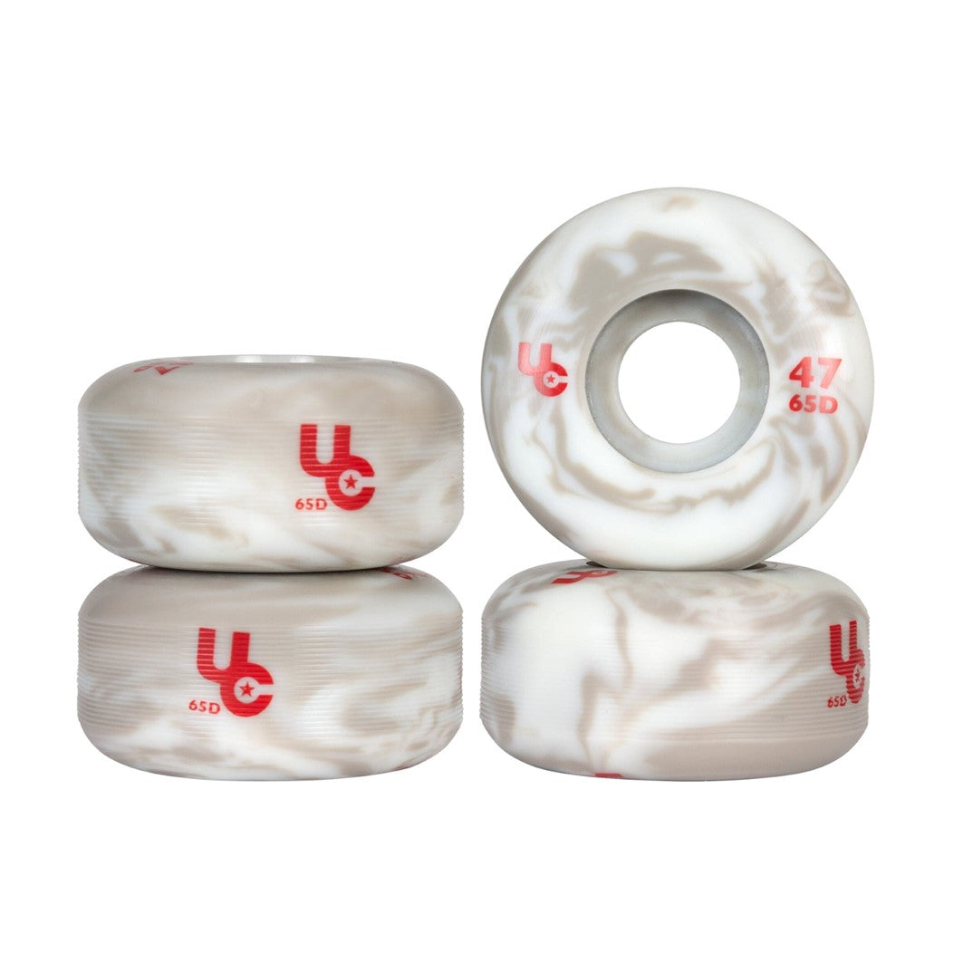 Undercover Anti-Rocker Aggressive  Inline Wheels White Cream Marble 4 Pack 65d 47mm - Lucky Skates