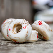 Undercover Anti-Rocker Aggressive Inline Wheels White/Gold 49mm 65D - 4 Pack - Lucky Skates 