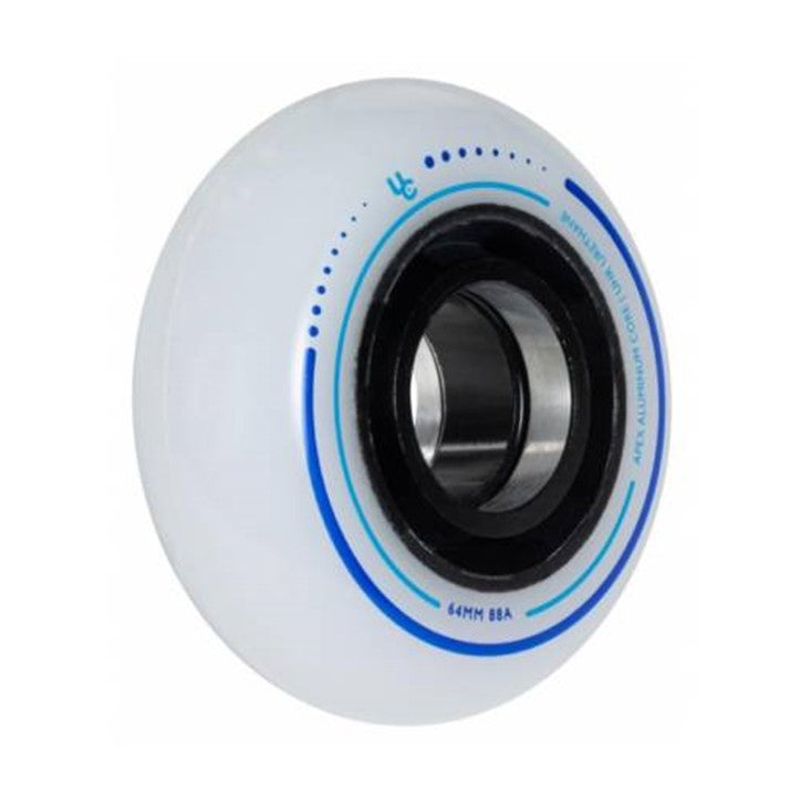 Undercover Apex Milky Inline Aggressive Skate Wheels White 64mm 88a White Blue - Lucky Skates