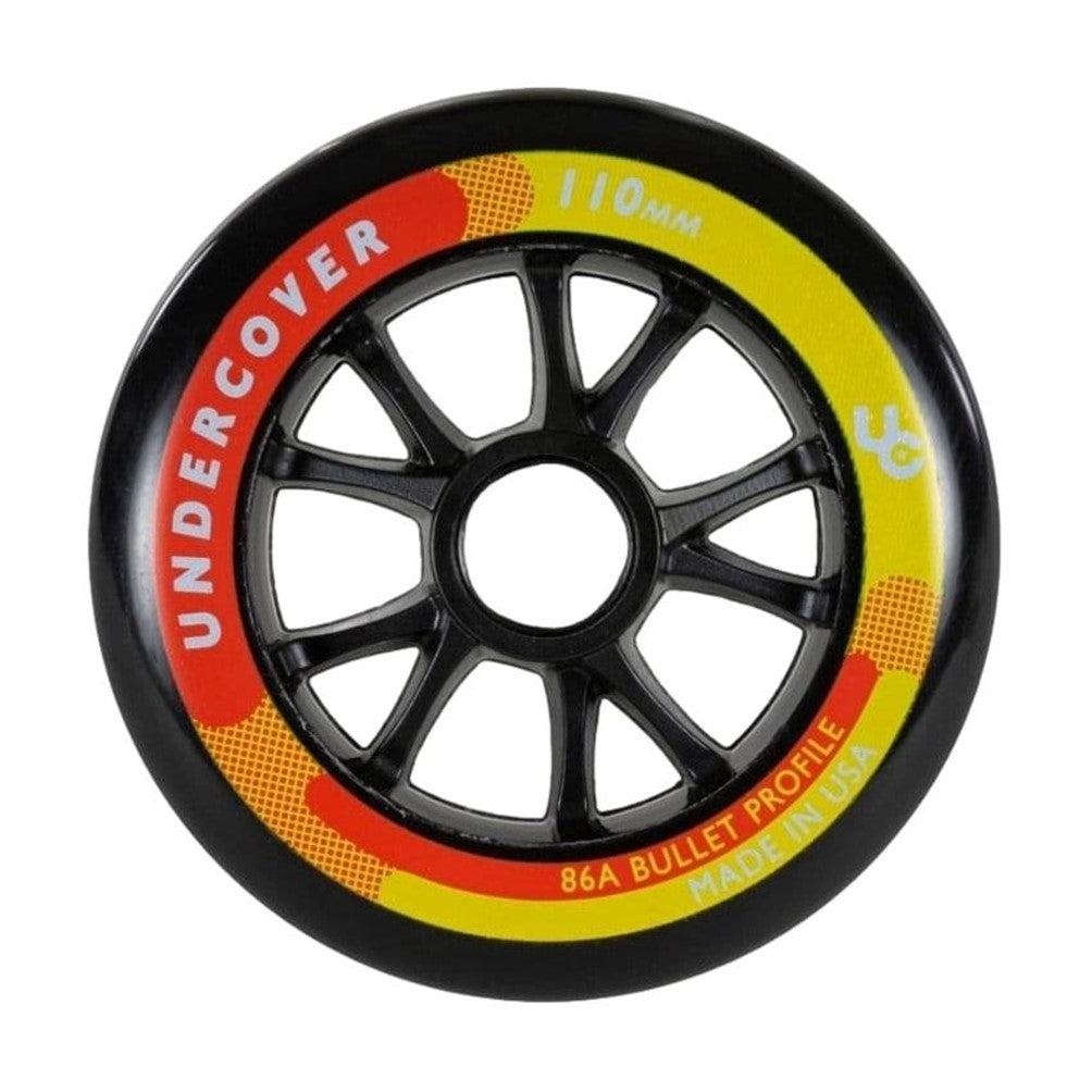 Undercover Black Inline Speed Wheels Black 110mm 86a Black - Lucky Skates