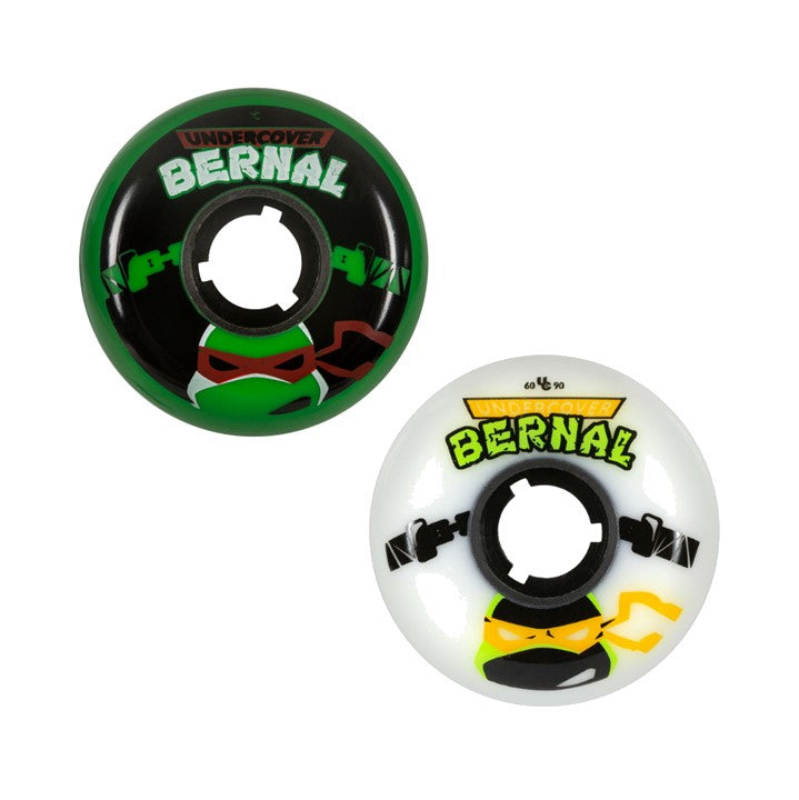 Undercover Carlos Bernal TV Line Inline Aggressive Wheels 90A 60mm Turtle Print Green White - Lucky Skates