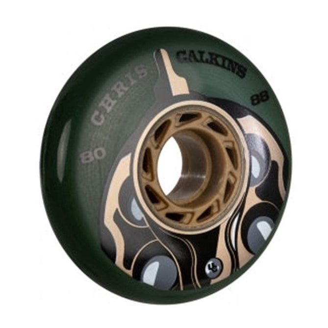 Undercover Chris Calkins Green TV Line 2nd Ed Inline Aggressive Wheels Green - 4 Pack - Lucky Skates