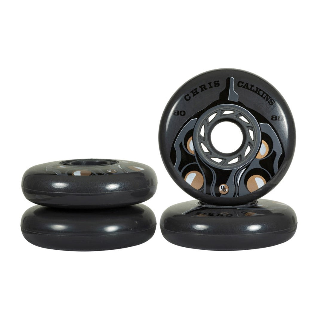 Undercover Chris Calkins TV Line Aggressive Inline Wheel Grey 80mm 88a 4 Pack - Lucky Skates