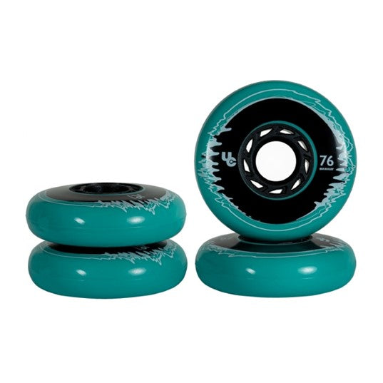 Undercover Cosmic Interference Teal Inline Wheels - 4 Pack - Lucky Skates