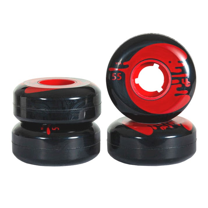 Undercover Cosmic Roche Inline Skate Aggressive Wheels 55mm 90A Black Red 4 Pack - Lucky Skates