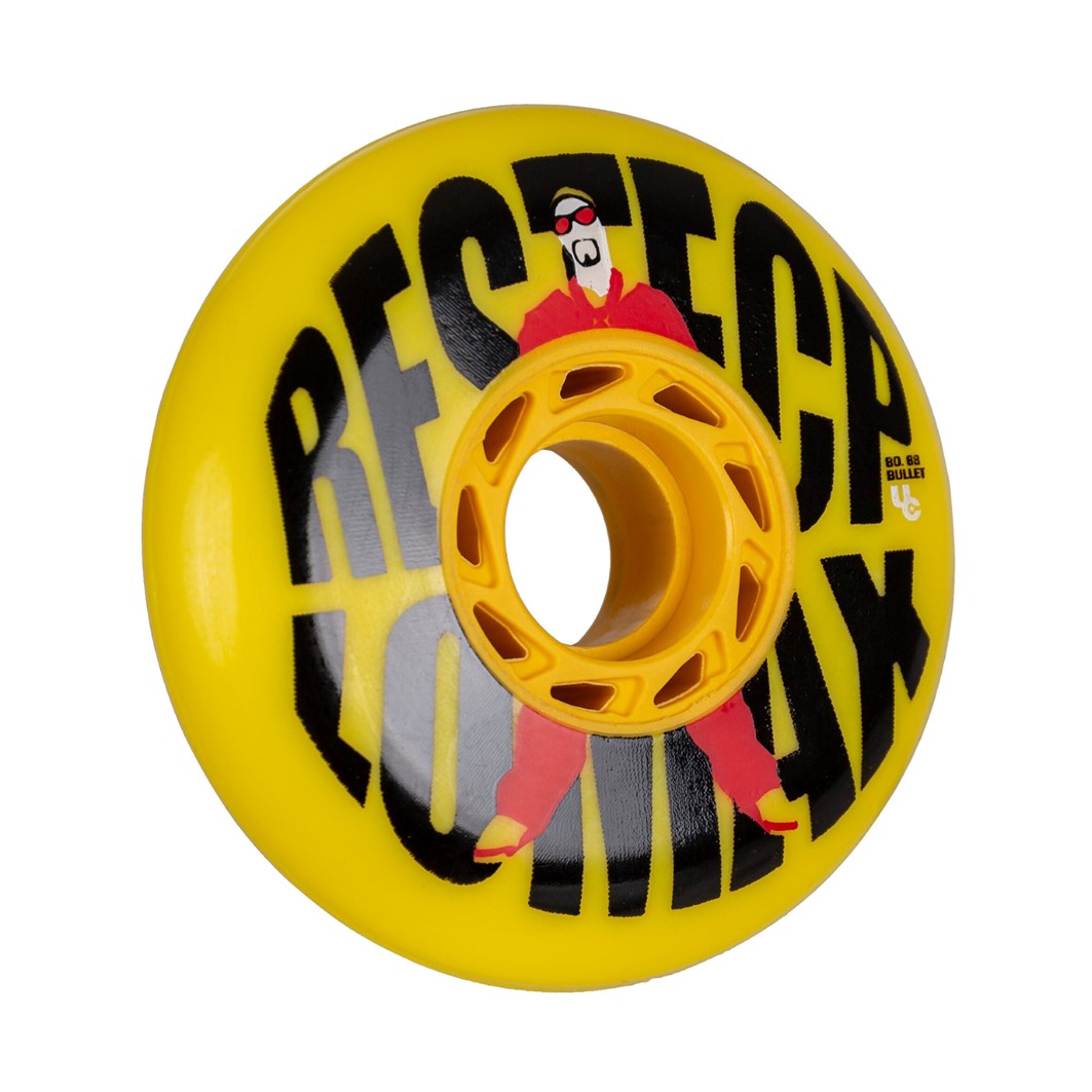 Undercover Movies Nick Lomax Yellow Bullet Inline Wheel 80mm 88A - Lucky Skates