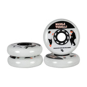 Undercover Movies Nicola Torelli White Inline Wheels 80mm 86a 4 Pack - Lucky Skates