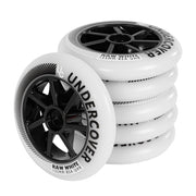 Undercover Raw Inline Rollerblade Wheels 125mm 85A 6 pack White - Lucky Skates 