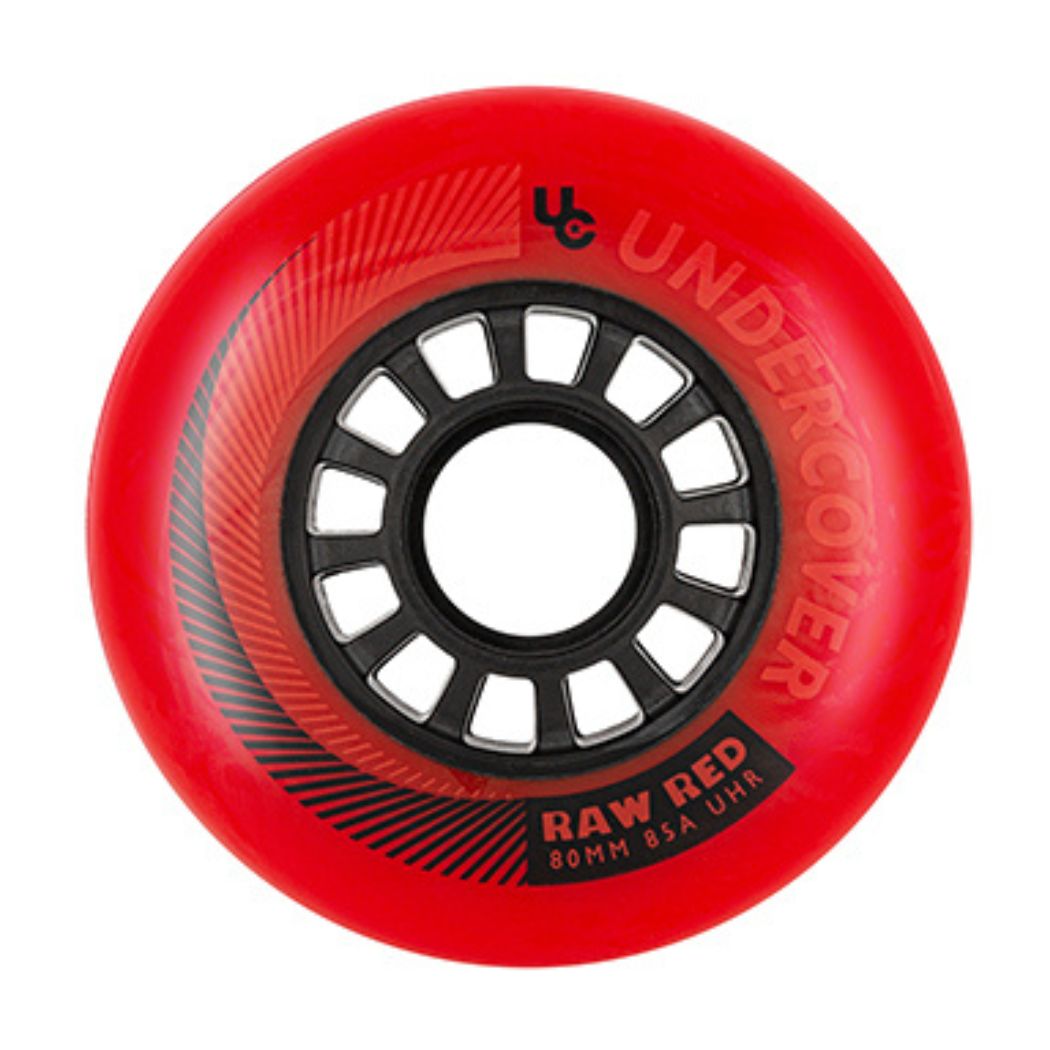 Undercover Raw Red Inline Wheels 80mm 85A 4 Pack Lucky Skates 
