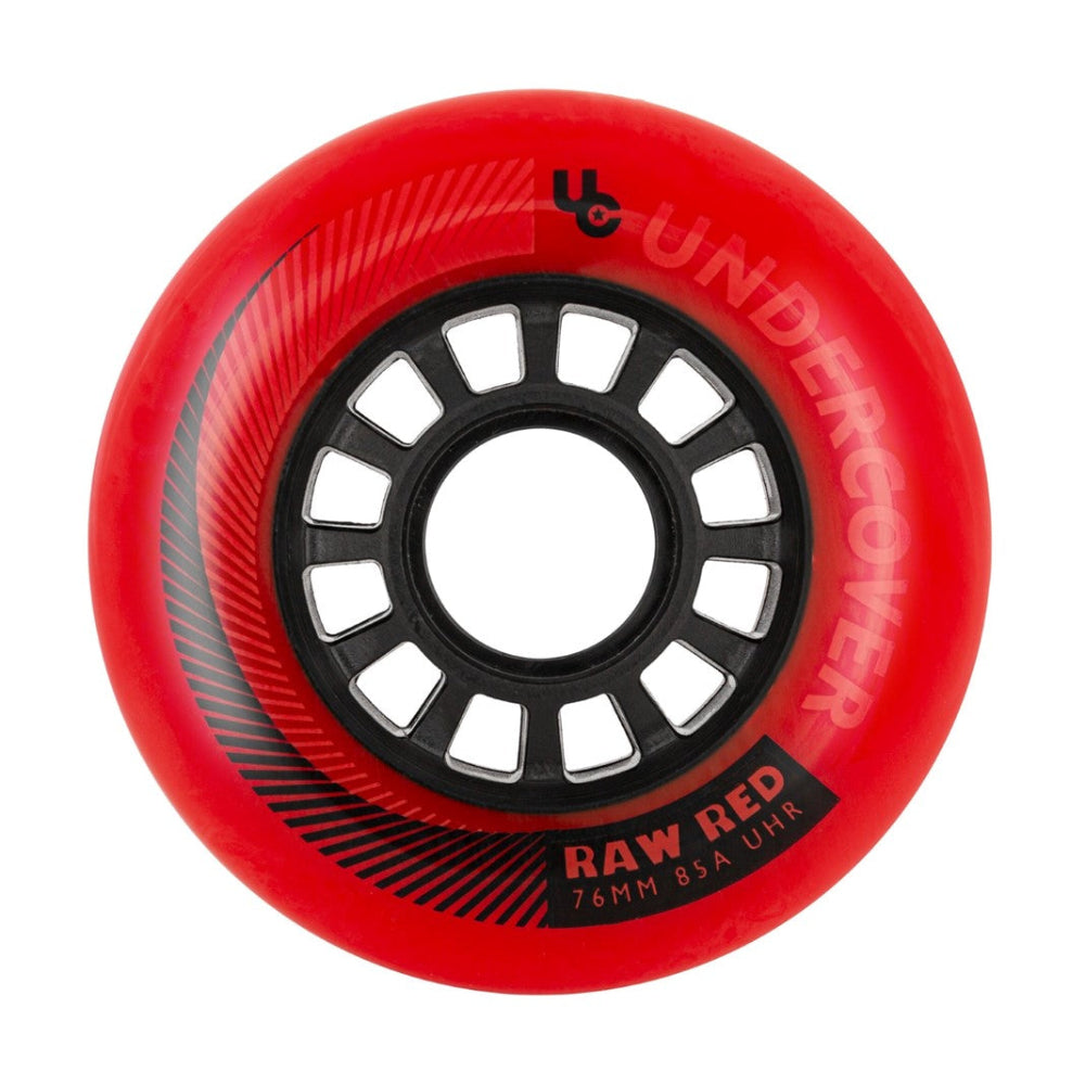 Undercover Raw Red Inline Wheel 76mm 85A - Lucky Skates