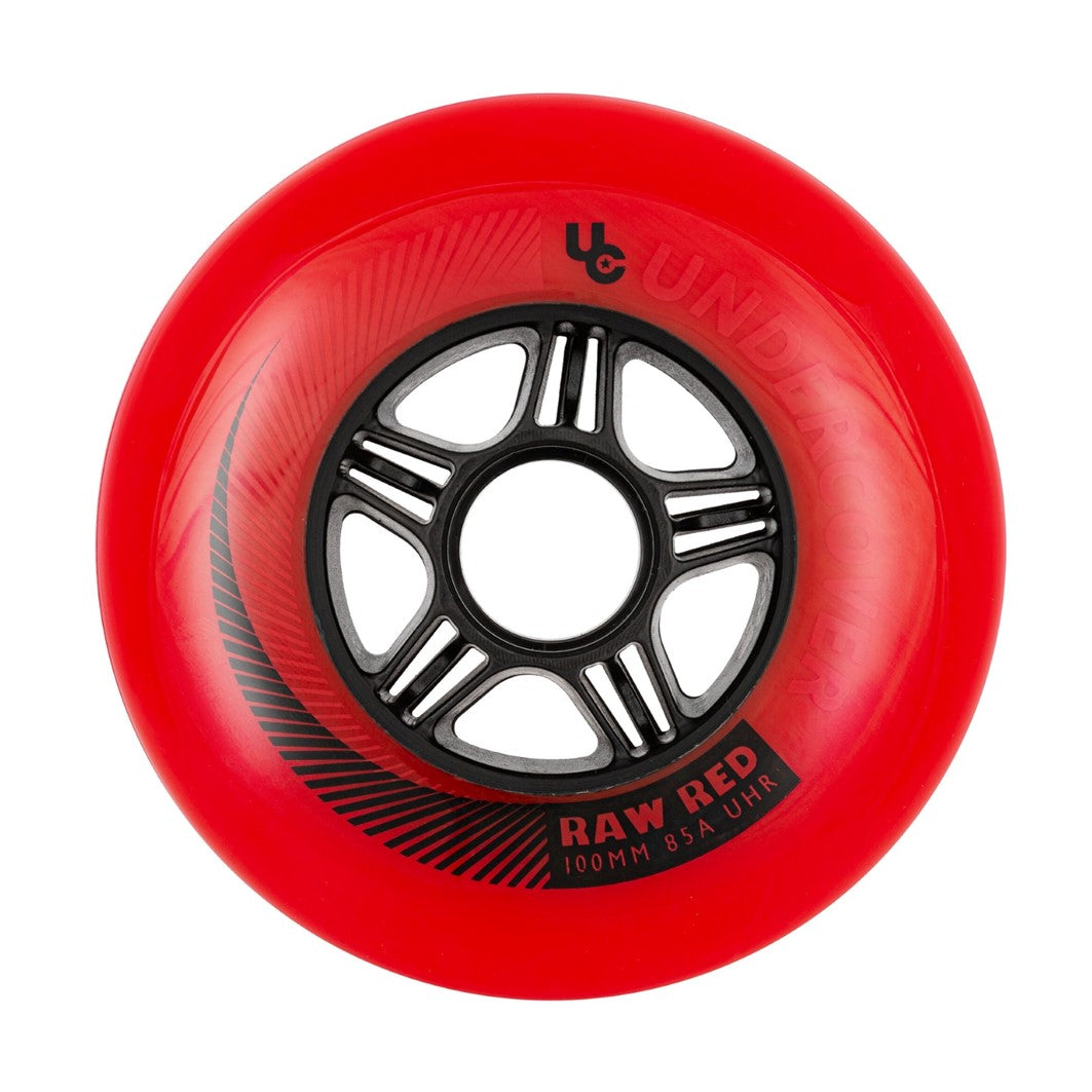 Undercover Raw Red Inline Wheel 100mm 85A - 3 Pack - Lucky Skates