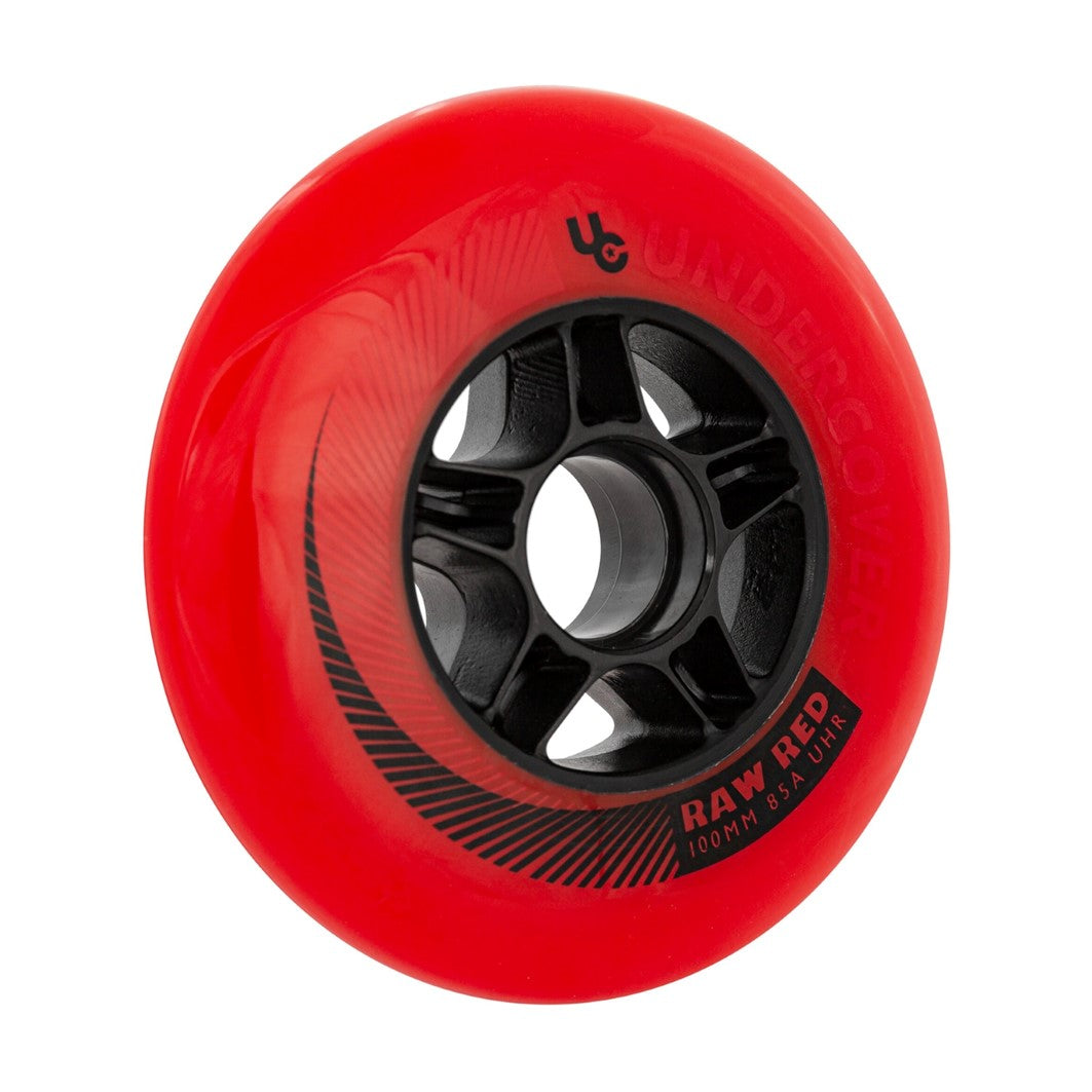 Undercover Raw Red Inline Skate Wheel 100mm 85A - 3 Pack - Lucky Skates