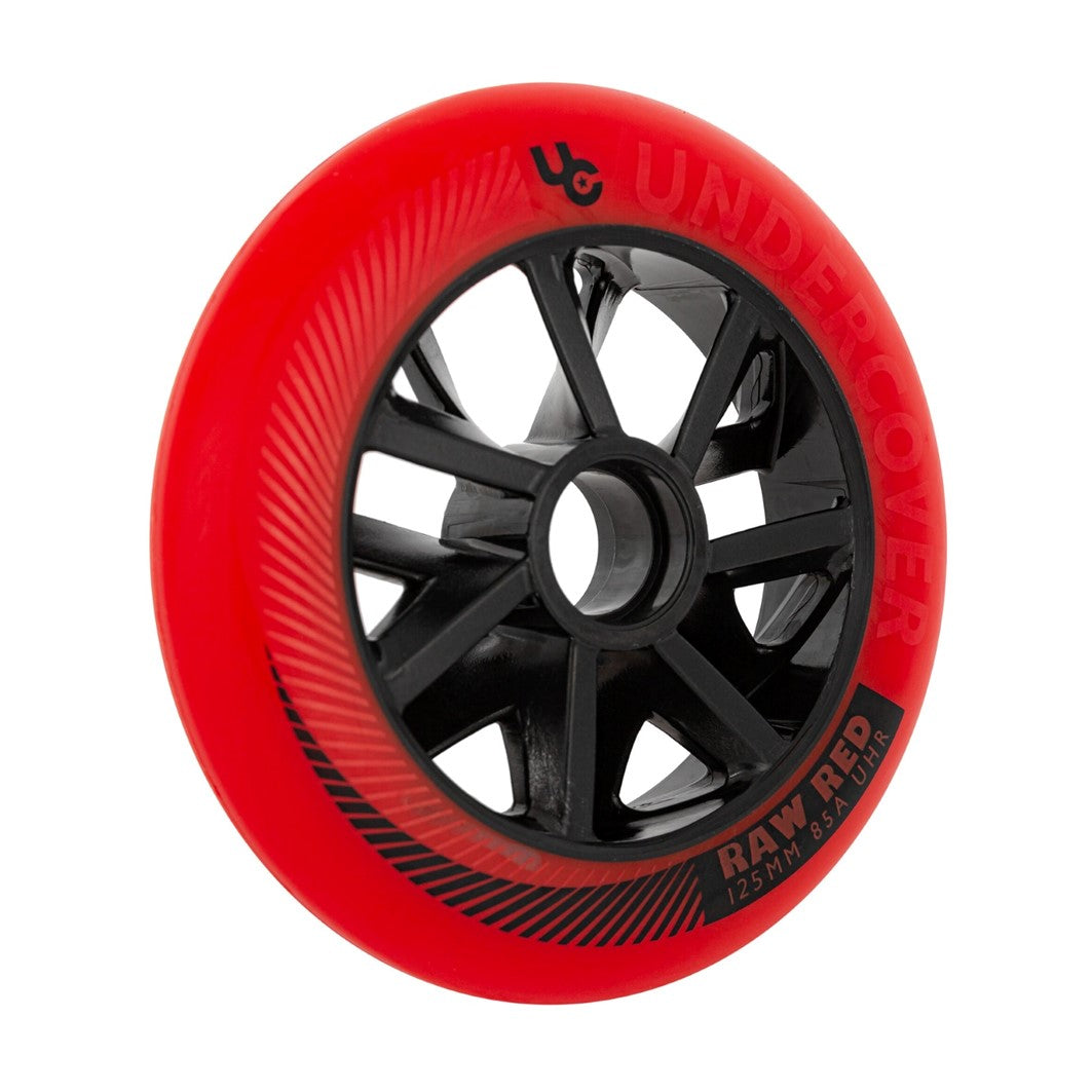 Undercover Raw Red Inline Skate Wheel  125mm 85A - Lucky Skates