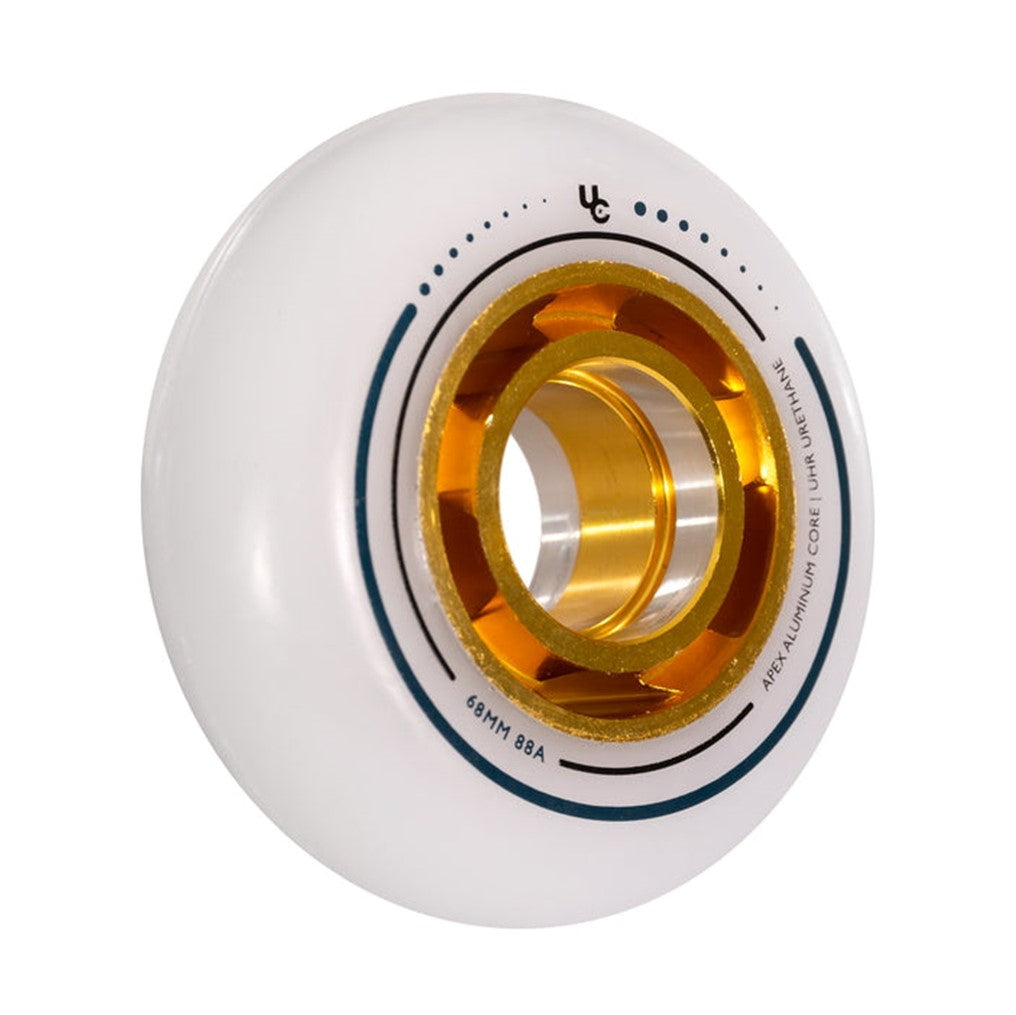 Undercover Roman Abrate Alloy Aggressive Inline Wheel White Gold 68mm 85A Alloy Hub - Lucky Skates