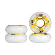 Undercover Roman Abrate TV Line Aggressive Inline Wheels 64mm 88A Gold Alloy Hub 4 pack - Lucky Skates 