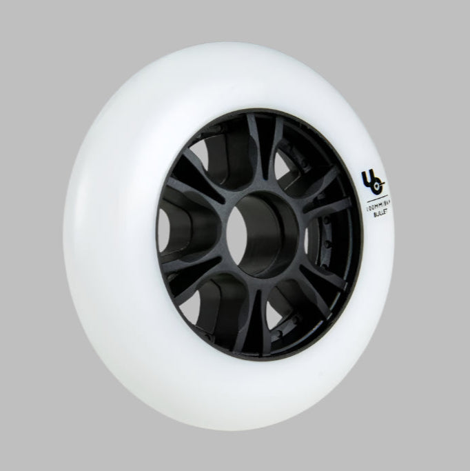 Undercover Team Inline Skate Speed Bullet Wheel White 100mm 86a - Lucky Skates