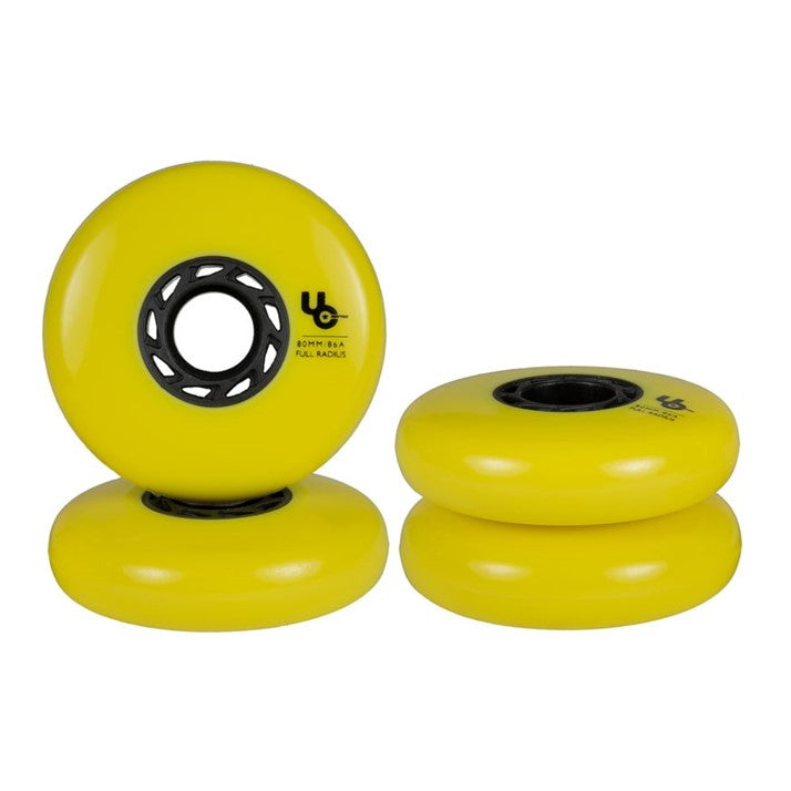 Undercover Team Yellow Inline Skate  Wheels 80mm 86a Yellow 4 Pack - Lucky Skates