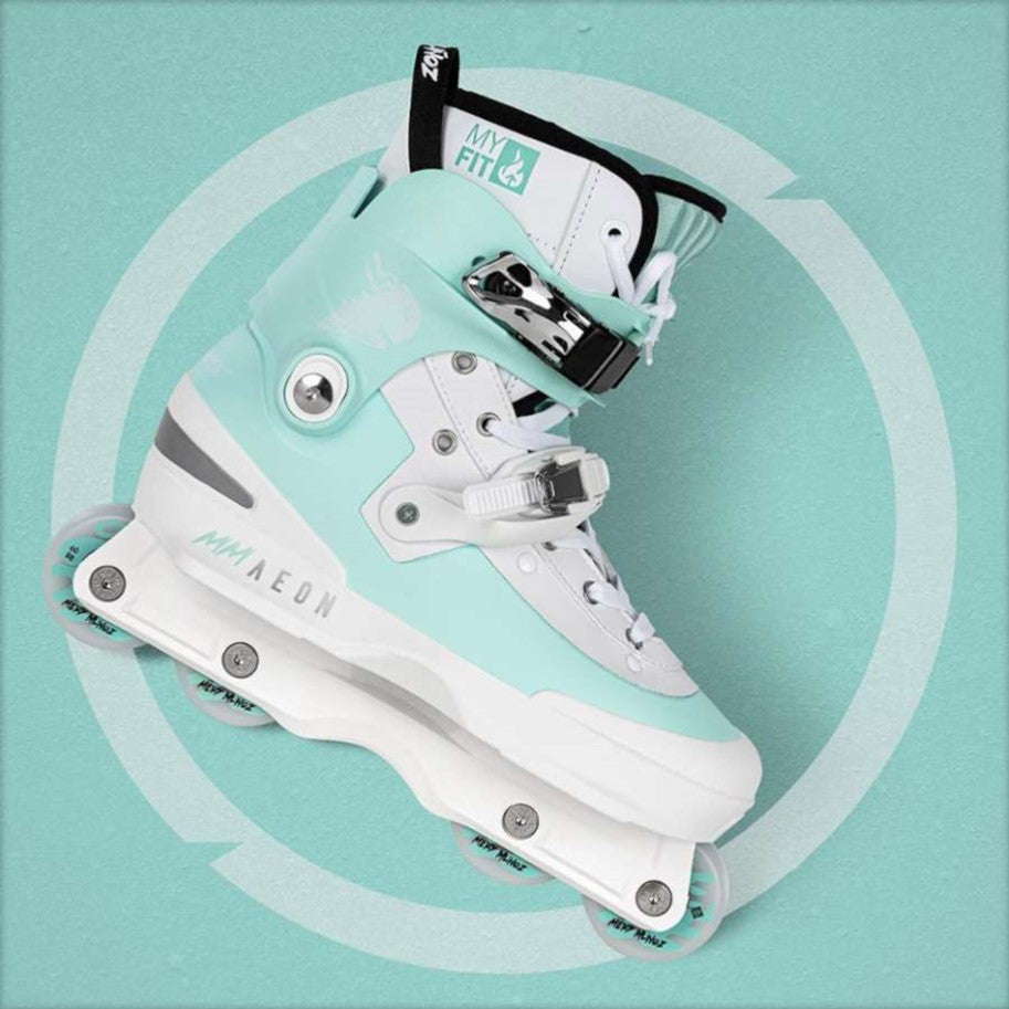 USD Aeon Mery Munoz Pro 60 Aggressive Inline Skates Teal White - Lucky Skates