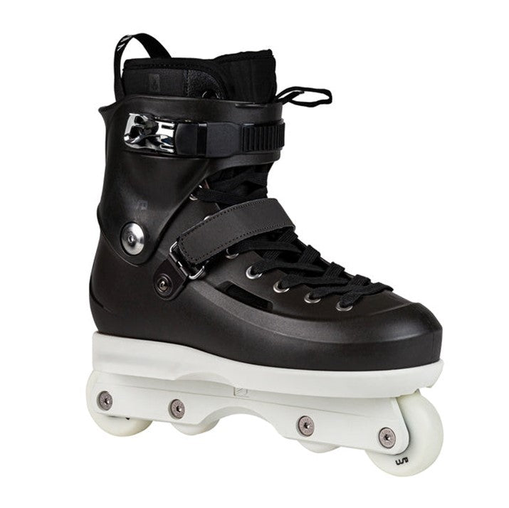 USD Sway Sagona Allstar Aggressive Inline Skates Black Boot White Frame - Lucky Skates