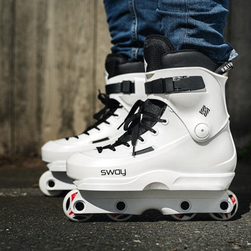 USD Sway Team IV Aggressive Inline Skates White - Lucky Skates