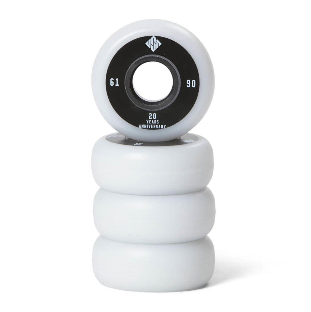 USD Team Inline Aggressive Skate Wheel White 90a 61mm 4 Pack - Lucky Skates 