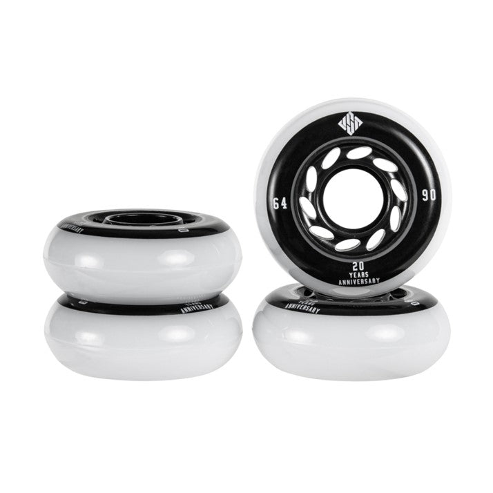 USD Team Inline Wheels White - 4 Pack - Lucky Skates