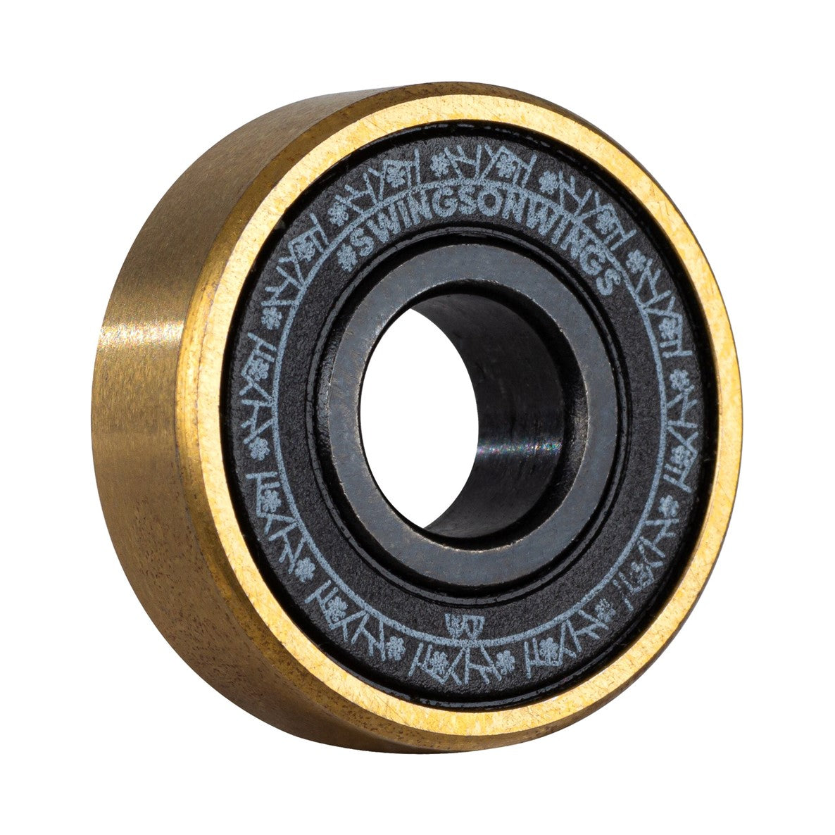 Wicked Bart Swings Ceramic Skate Bearings Black/Gold 608 8mm 16 Pack - Lucky Skates