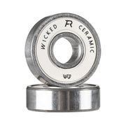 Wicked FR Ceramic Skate Bearings 8mm 608 White - Lucky Skates