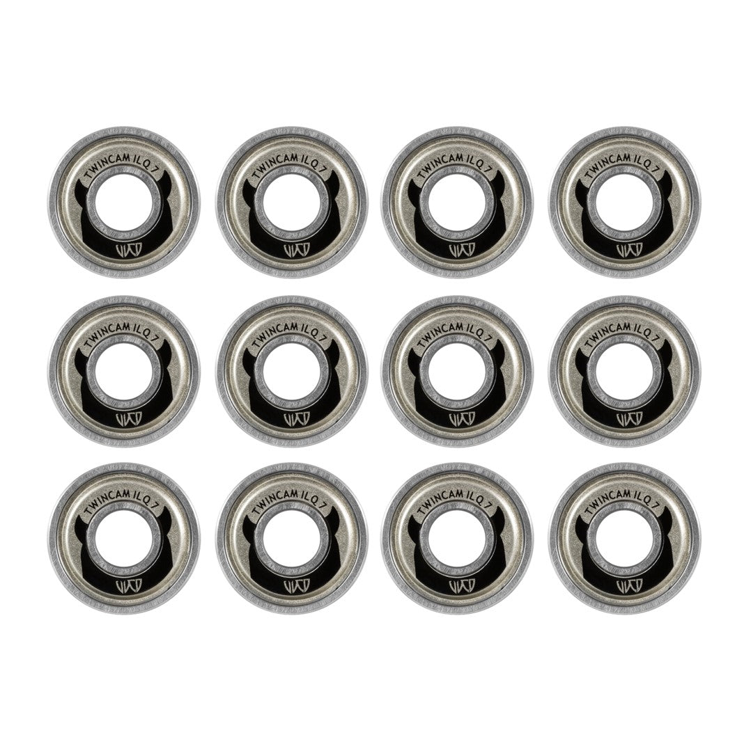 Wicked Twincam ILQ 7 Skate Bearings 608 8mm 12 Pack Silver - Lucky Skates