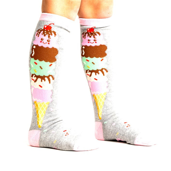 You Melt My Heart Junior Long Knee High Socks Ice Cream - Lucky Skates