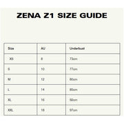 zena vest size chart 