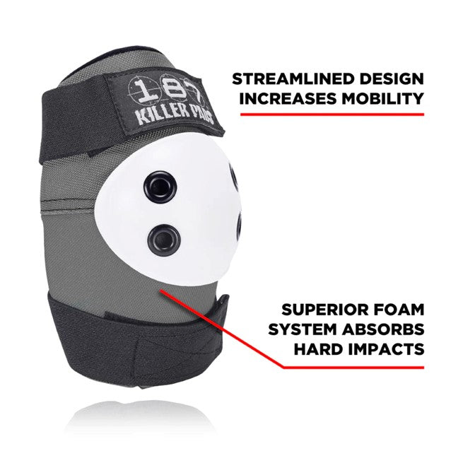 187 grey elbow pads wth white caps